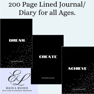 Set of 3 Blank Lined Journals - Dream, Create & Achieve